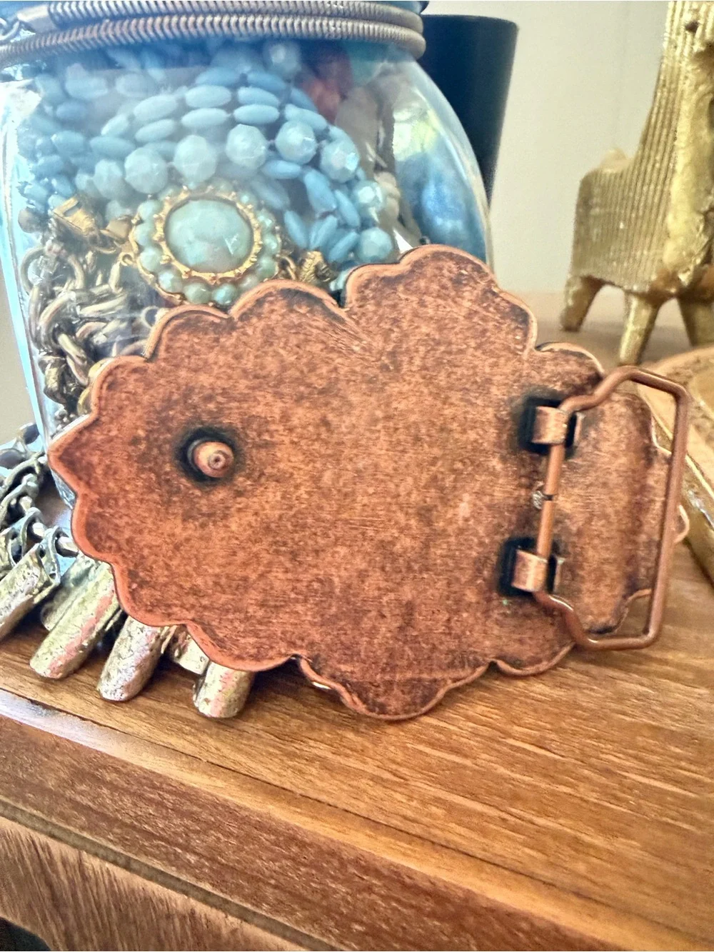 Southwestern/cowgirl/stand out in Turquoise and silver toned mystery jewelry jar